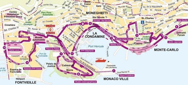 Plan des Big Bus de Monaco