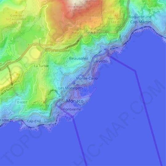 Plan de l'altitude de Monaco