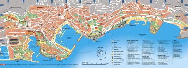Plan des monuments de Monaco