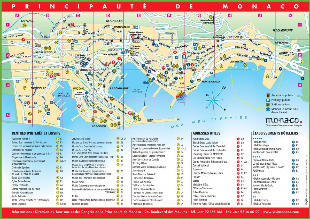 Plan des attractions de Monaco