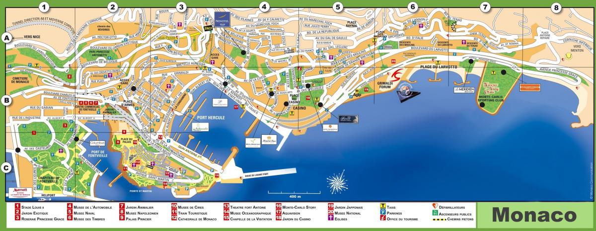 Plan du centre ville de Monaco