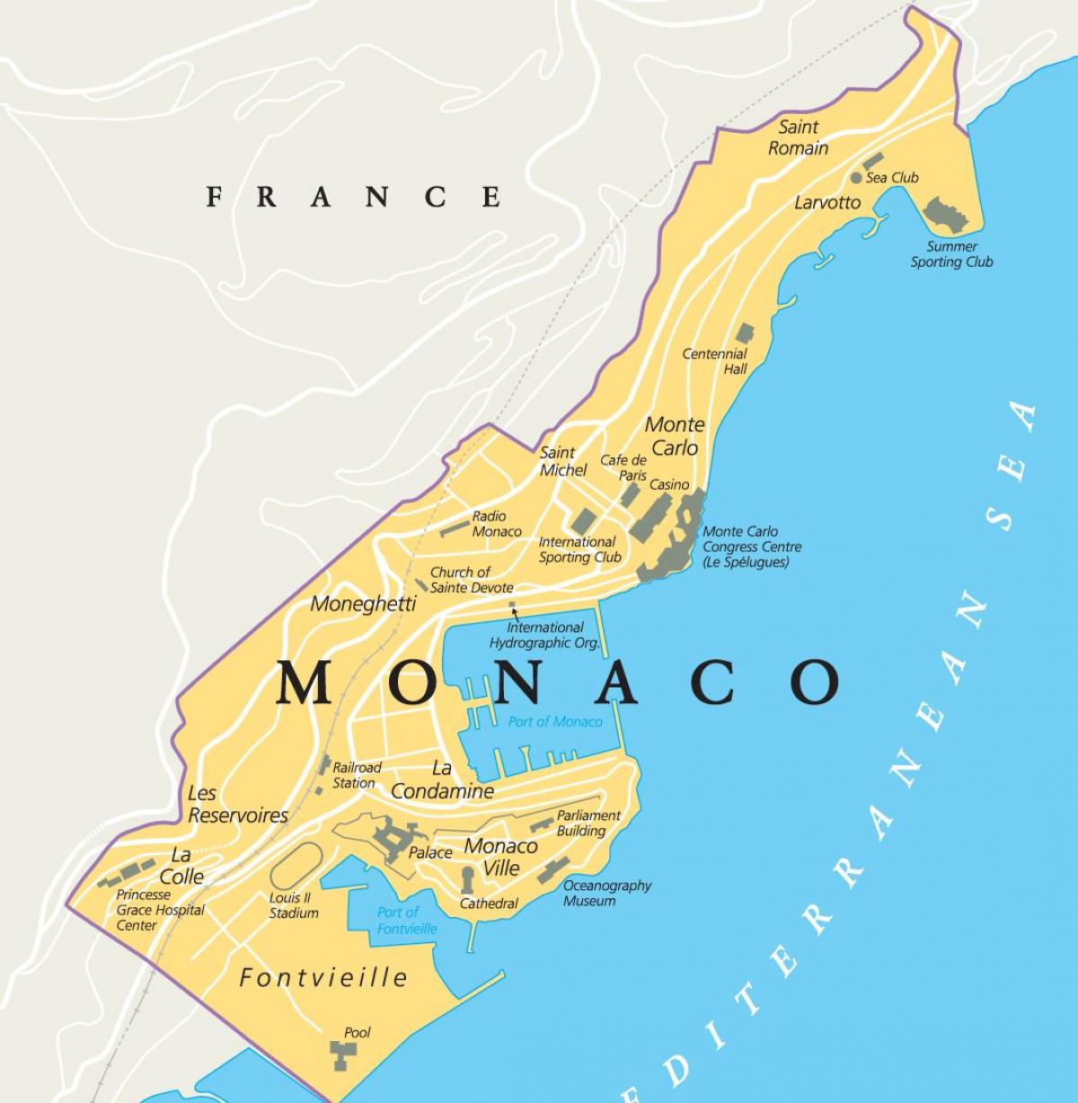 Plan de la ville de Monaco