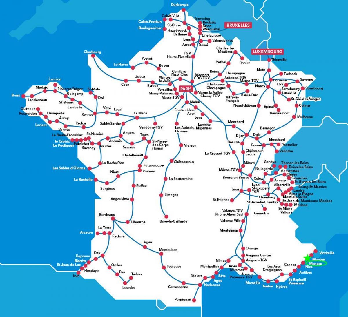 Plan du chemin de fer de Monaco