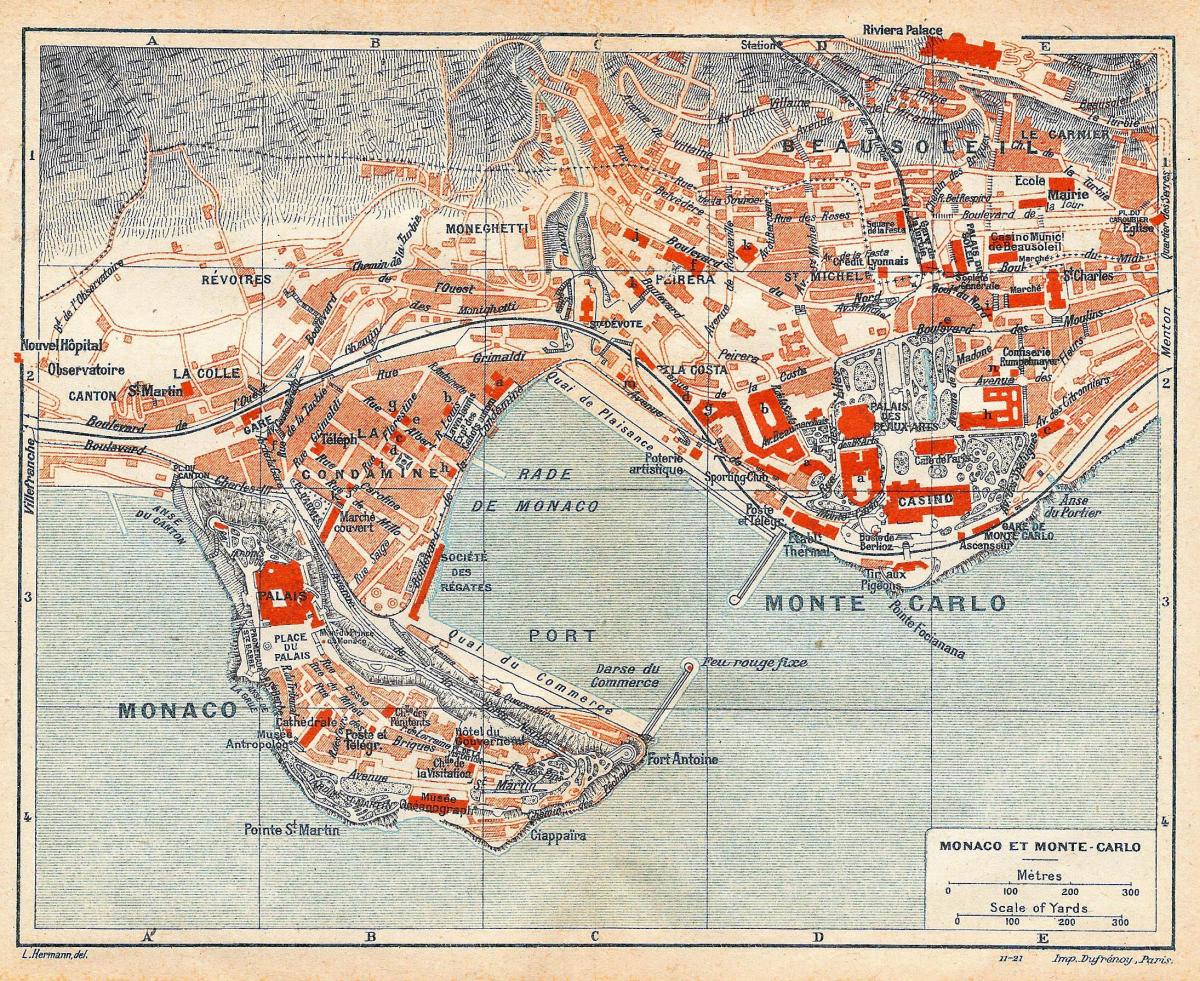 Plan antique de Monaco